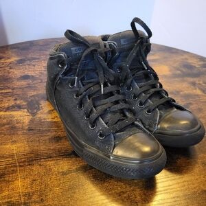 Classic Men's High-Top Canvas Sneakers - Black